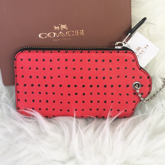 Coach Accessories - Coach Red Tiny Dot Hangtag Case